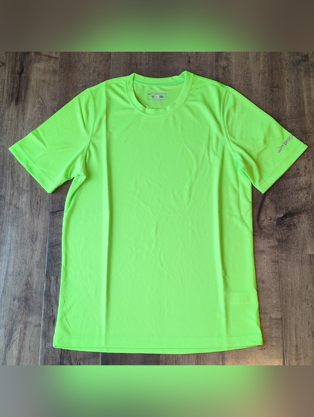 New Brooks Mens Size XS Performance Tee Active Wear Short Sleeve Green